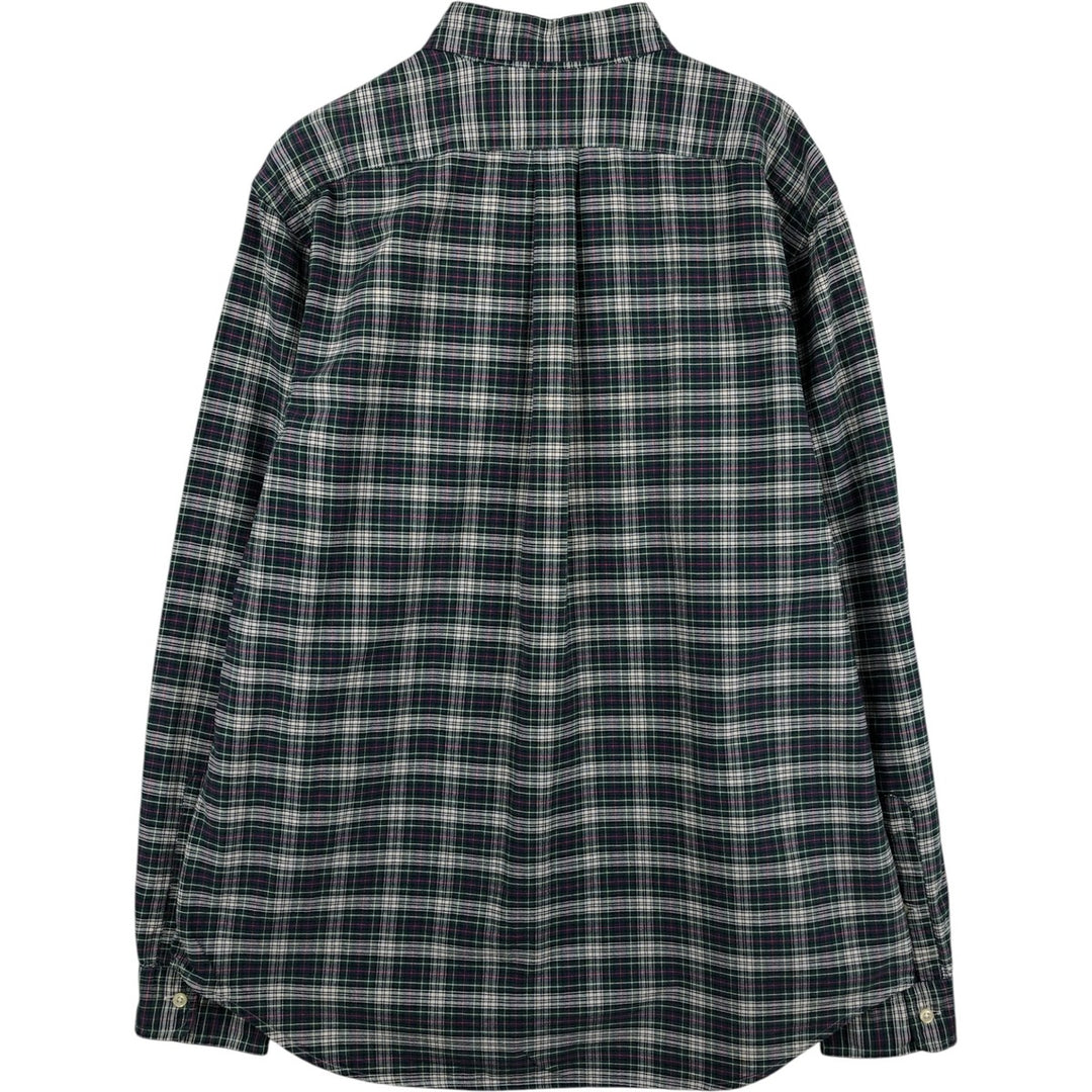 Ralph Lauren long sleeve button down check shirt, men's size L cotton Green type dark green Vintage Second Hand