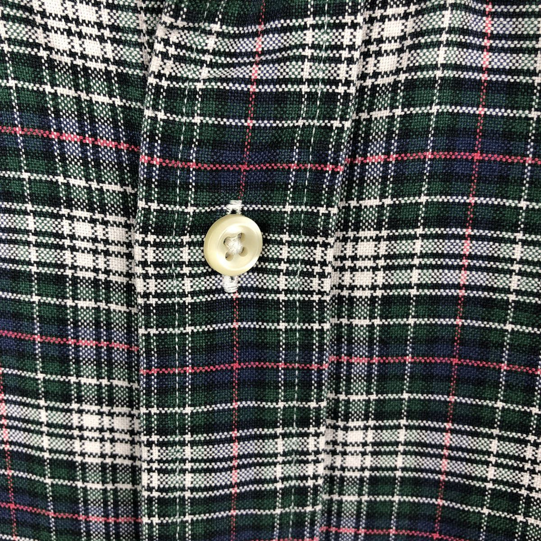Ralph Lauren long sleeve button down check shirt, men's size L cotton Green type dark green Vintage Second Hand