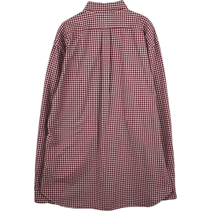 Ralph Lauren POLO RALPH LAUREN Gingham Check Long-Sleeve Button-Down Check Shirt, Men's Size XL (approx.) unclear red type Vintage Second Hand