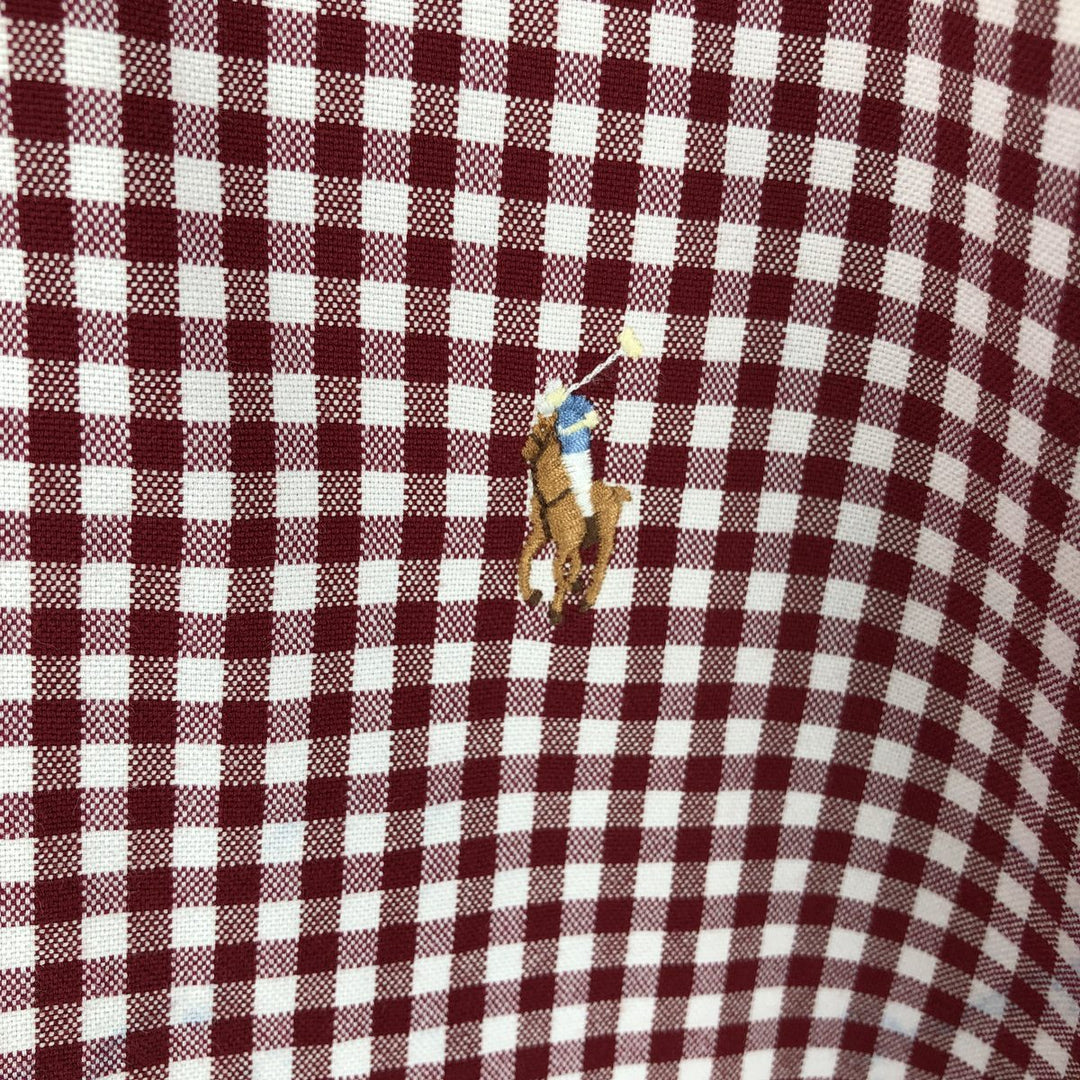 Ralph Lauren POLO RALPH LAUREN Gingham Check Long-Sleeve Button-Down Check Shirt, Men's Size XL (approx.) unclear red type Vintage Second Hand