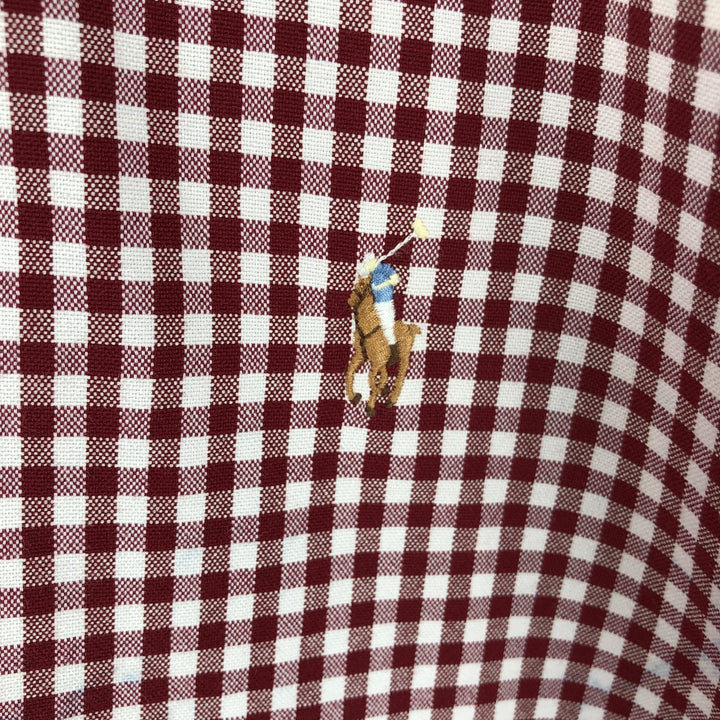 Ralph Lauren POLO RALPH LAUREN Gingham Check Long-Sleeve Button-Down Check Shirt, Men's Size XL (approx.) unclear red type Vintage Second Hand