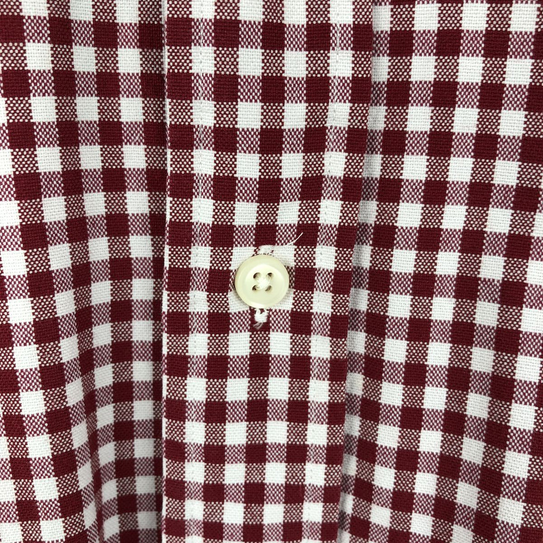 Ralph Lauren POLO RALPH LAUREN Gingham Check Long-Sleeve Button-Down Check Shirt, Men's Size XL (approx.) unclear red type Vintage Second Hand