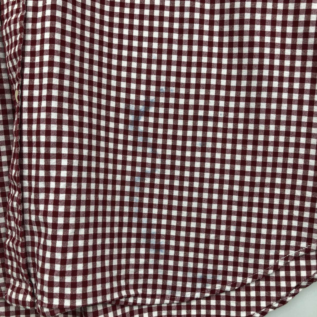 Ralph Lauren POLO RALPH LAUREN Gingham Check Long-Sleeve Button-Down Check Shirt, Men's Size XL (approx.) unclear red type Vintage Second Hand
