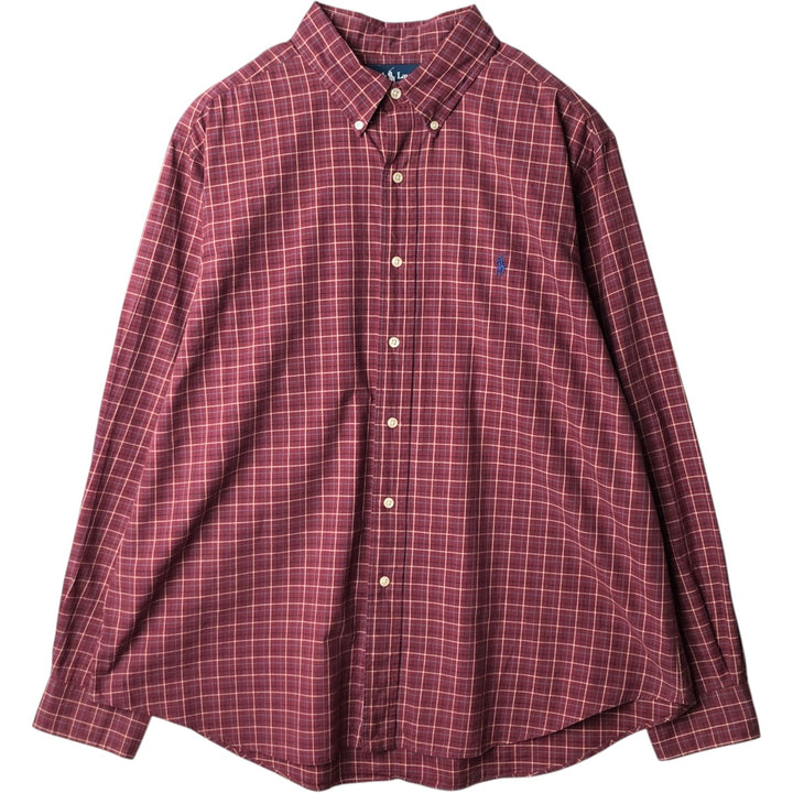 Ralph Lauren Classic Fit Long Sleeve Button Down Check Shirt Men's XL cotton red type Vintage Second Hand