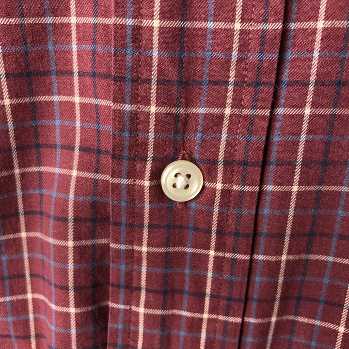 Ralph Lauren Classic Fit Long Sleeve Button Down Check Shirt Men's XL cotton red type Vintage Second Hand
