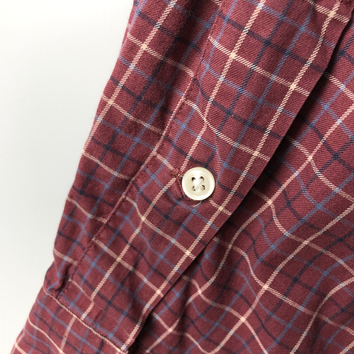 Ralph Lauren Classic Fit Long Sleeve Button Down Check Shirt Men's XL cotton red type Vintage Second Hand