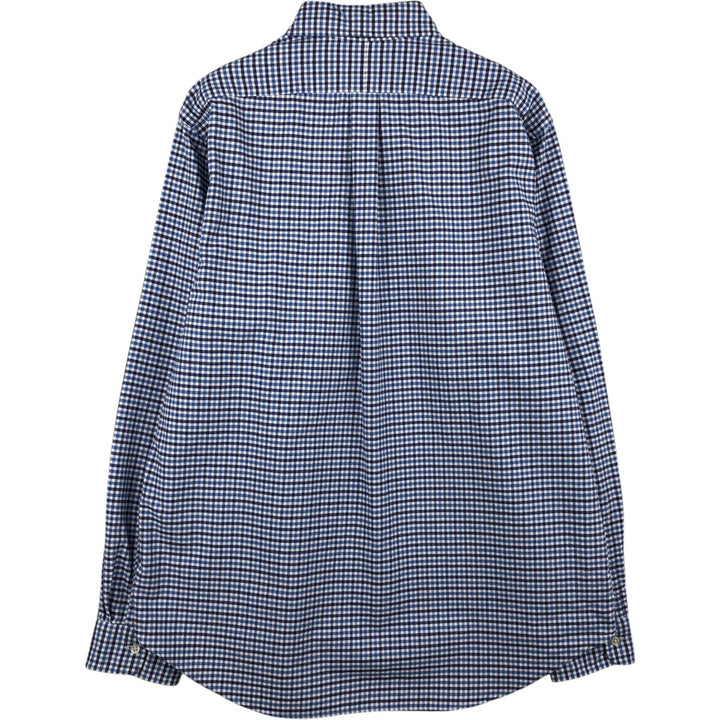 Ralph Lauren long sleeve button down check shirt, men's size L cotton blue type Vintage Second Hand