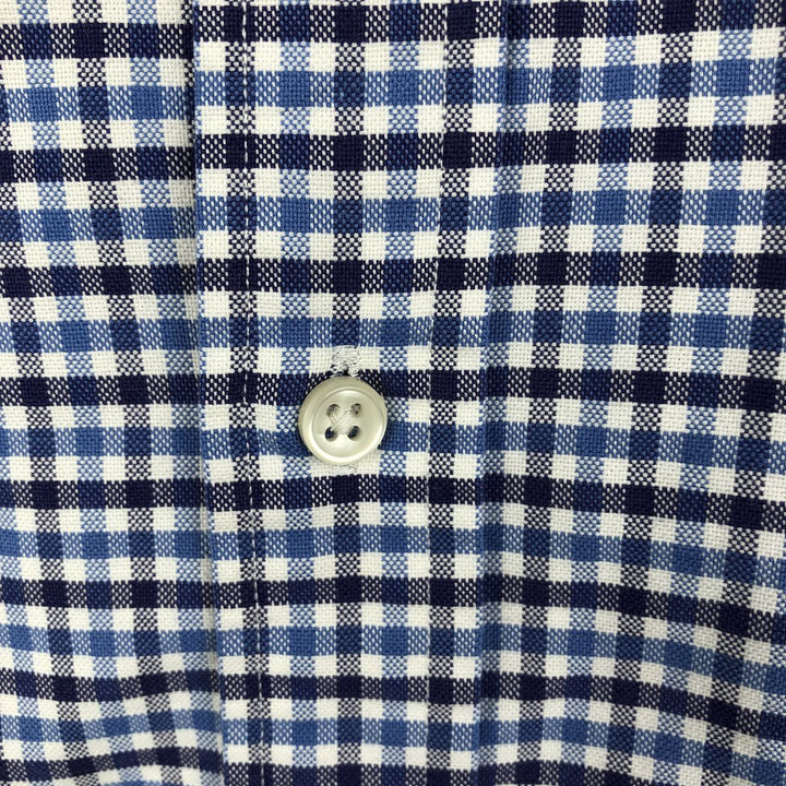 Ralph Lauren long sleeve button down check shirt, men's size L cotton blue type Vintage Second Hand