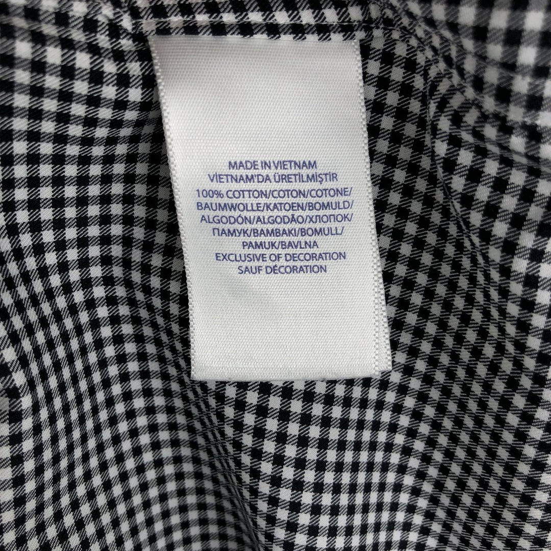 Ralph Lauren POLO RALPH LAUREN Gingham Check Wide Collar Long Sleeve Cotton Check Shirt, Men's Size L (approx.) cotton black type Vintage Second Hand