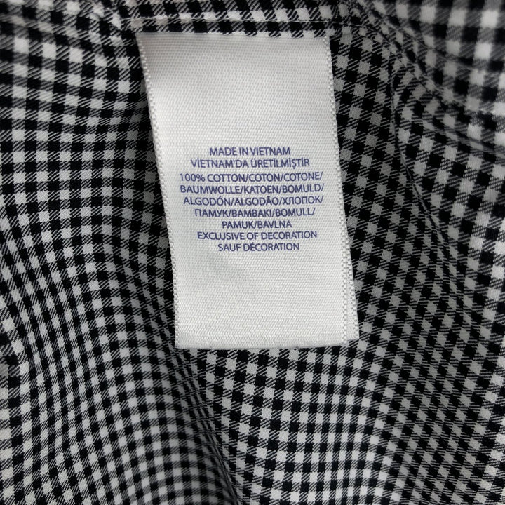 Ralph Lauren POLO RALPH LAUREN Gingham Check Wide Collar Long Sleeve Cotton Check Shirt, Men's Size L (approx.) cotton black type Vintage Second Hand