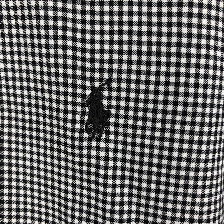 Ralph Lauren POLO RALPH LAUREN Gingham Check Wide Collar Long Sleeve Cotton Check Shirt, Men's Size L (approx.) cotton black type Vintage Second Hand