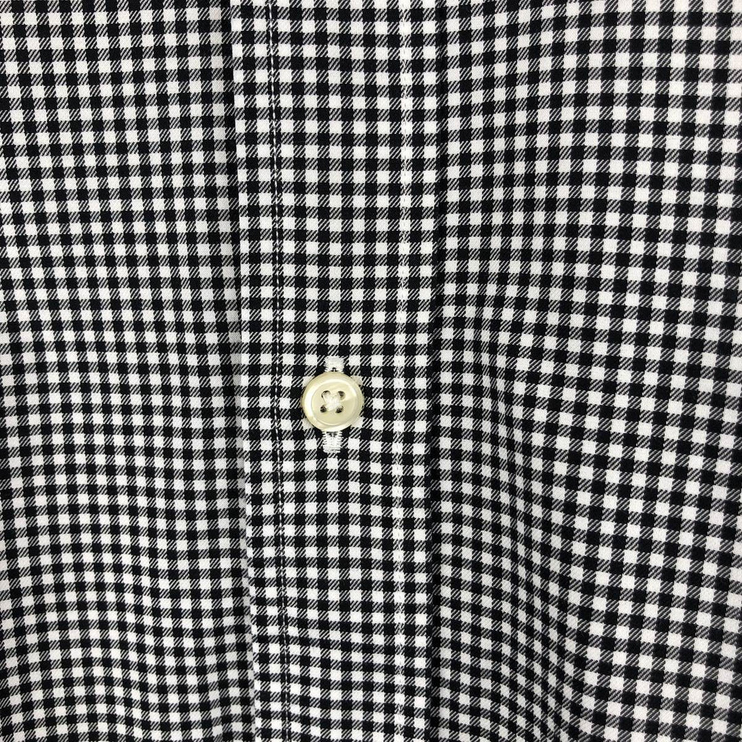 Ralph Lauren POLO RALPH LAUREN Gingham Check Wide Collar Long Sleeve Cotton Check Shirt, Men's Size L (approx.) cotton black type Vintage Second Hand
