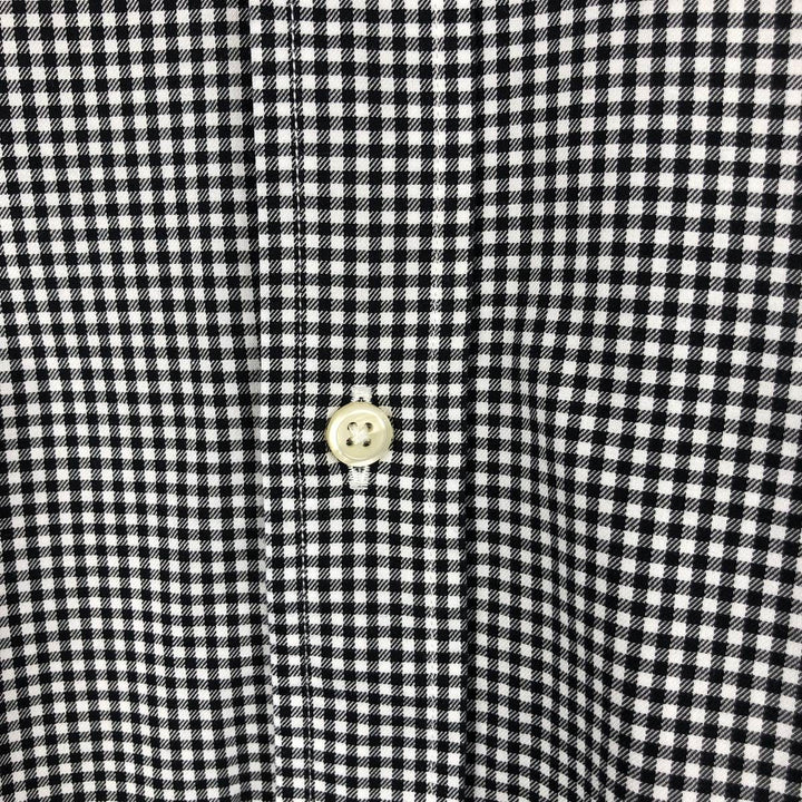 Ralph Lauren POLO RALPH LAUREN Gingham Check Wide Collar Long Sleeve Cotton Check Shirt, Men's Size L (approx.) cotton black type Vintage Second Hand