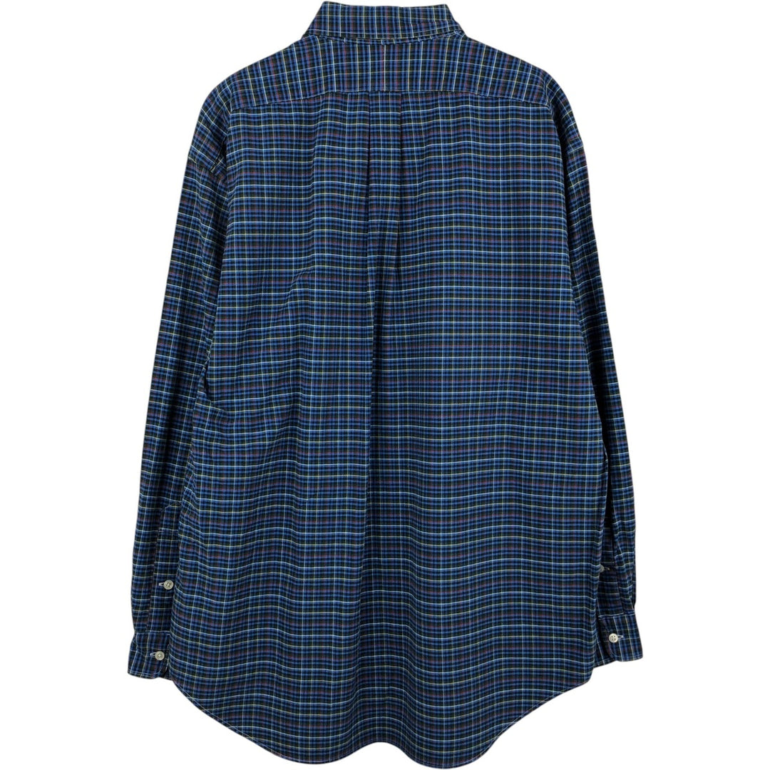 Ralph Lauren BLAKE long sleeve button down check shirt, men's size L cotton blue type Vintage Second Hand