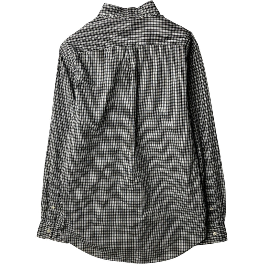 Ralph Lauren long sleeve button down check shirt, men's size M cotton black type Vintage Second Hand