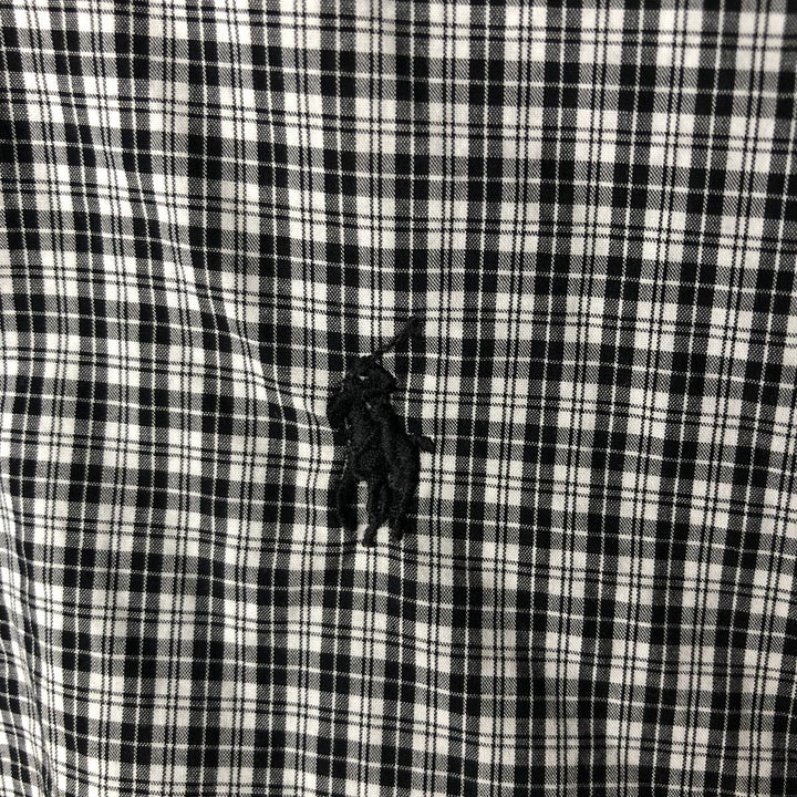 Ralph Lauren long sleeve button down check shirt, men's size M cotton black type Vintage Second Hand