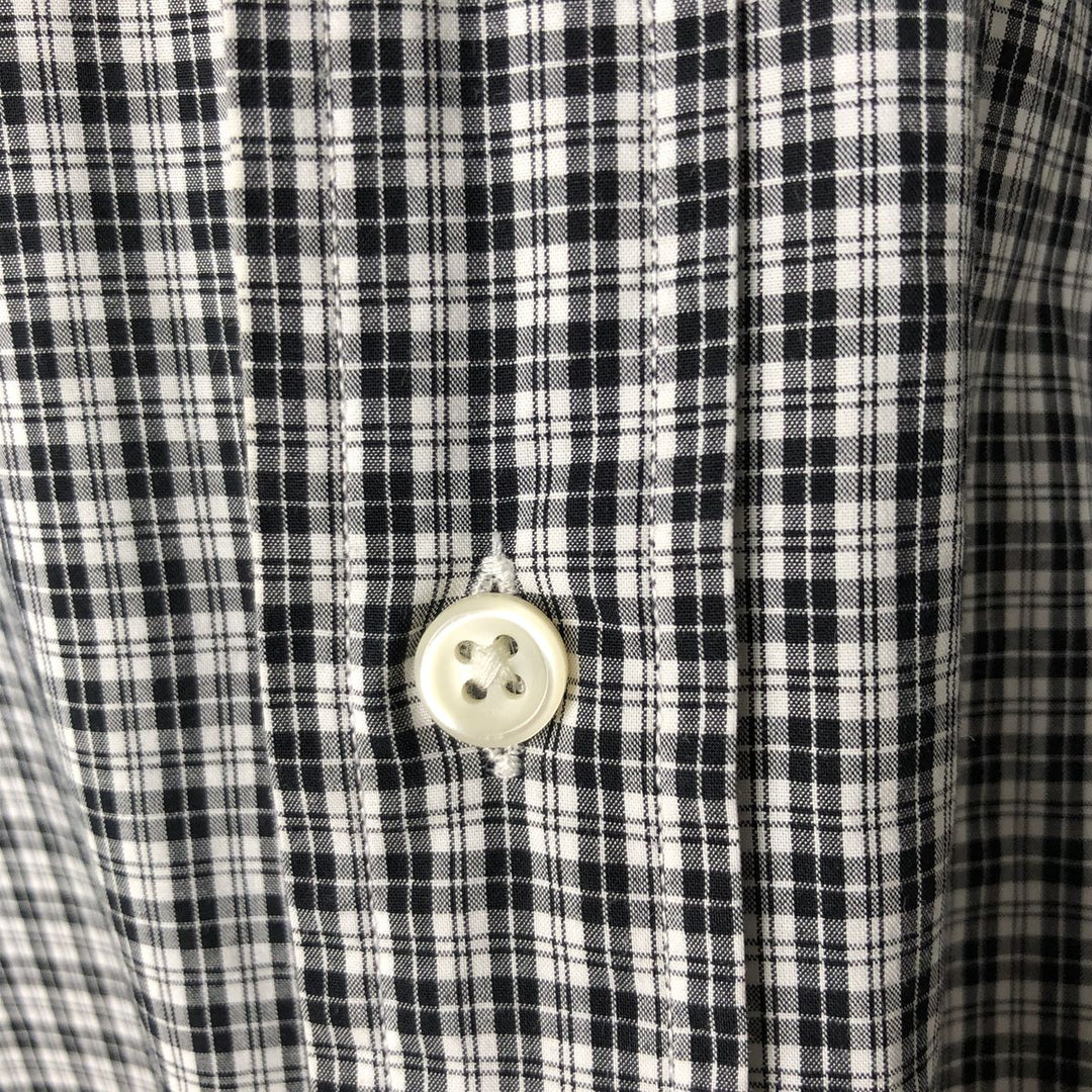 Ralph Lauren long sleeve button down check shirt, men's size M cotton black type Vintage Second Hand