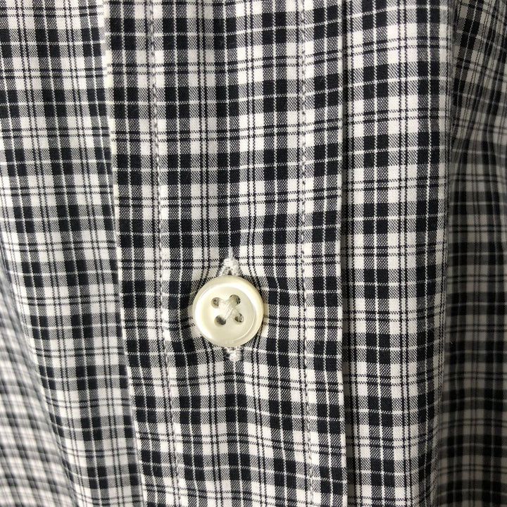 Ralph Lauren long sleeve button down check shirt, men's size M cotton black type Vintage Second Hand