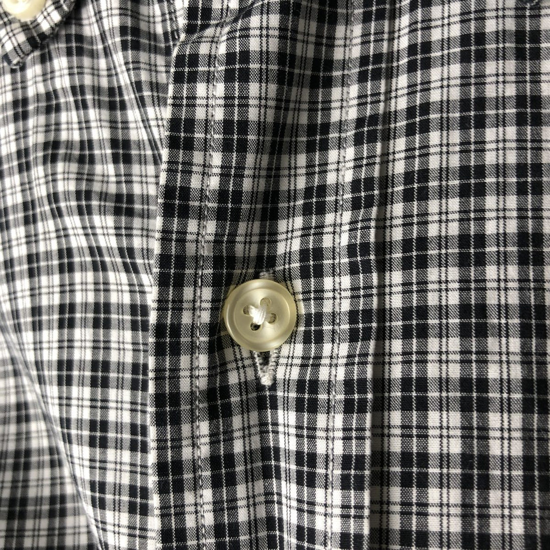 Ralph Lauren long sleeve button down check shirt, men's size M cotton black type Vintage Second Hand