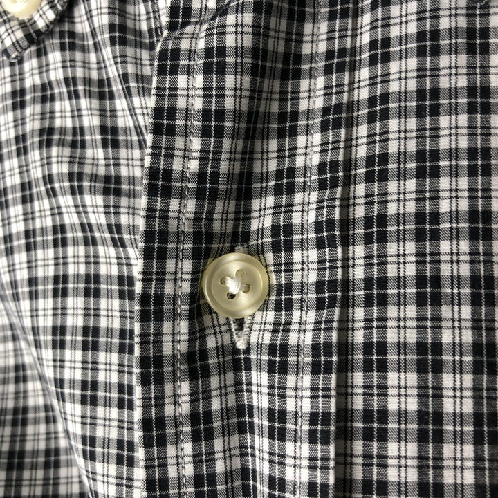 Ralph Lauren long sleeve button down check shirt, men's size M cotton black type Vintage Second Hand