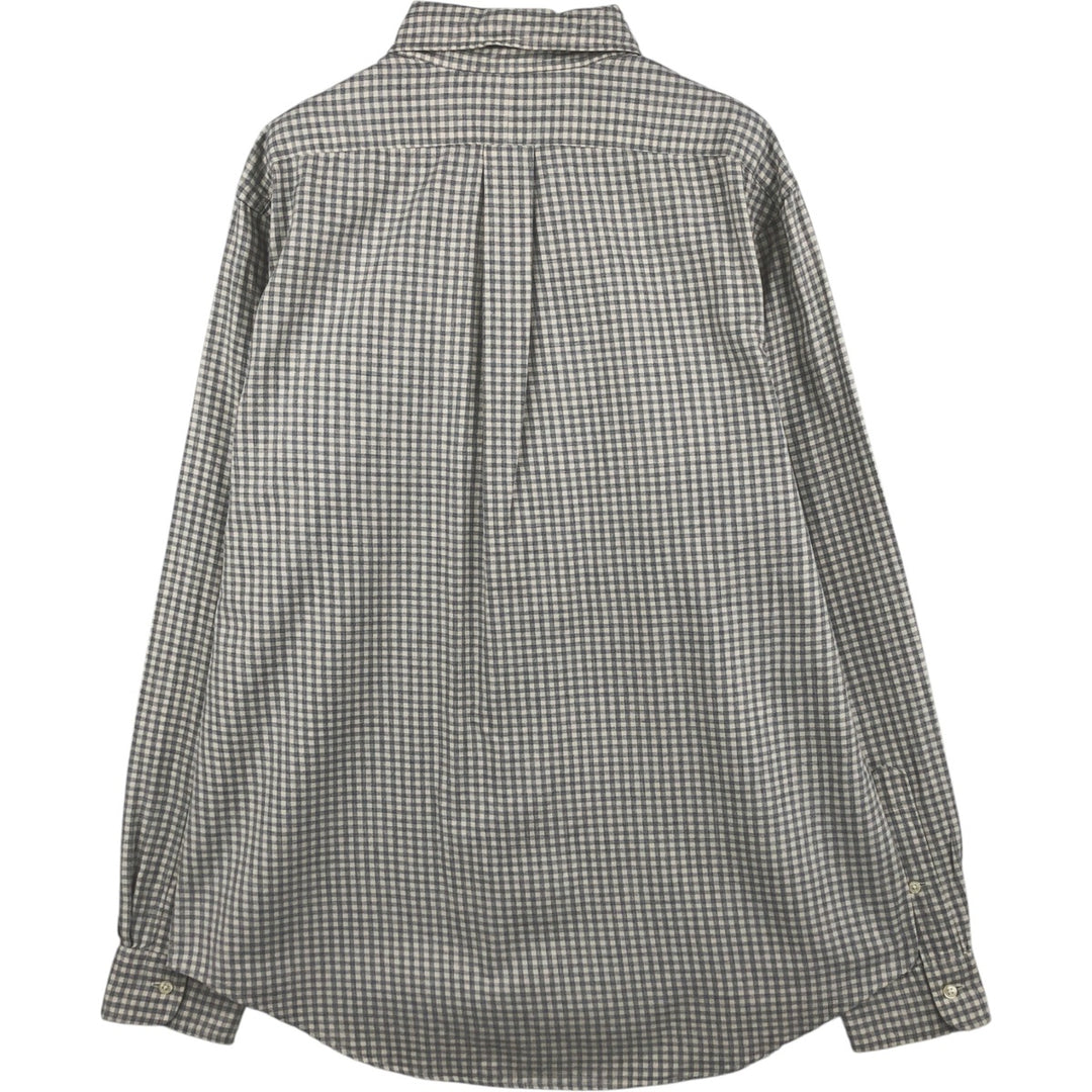 Ralph Lauren CUSTOM FIT Gingham Check Long Sleeve Button Down Check Shirt Men's L size cotton gray type Vintage Second Hand