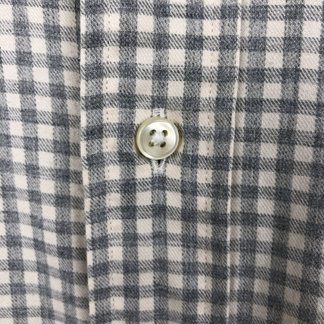 Ralph Lauren CUSTOM FIT Gingham Check Long Sleeve Button Down Check Shirt Men's L size cotton gray type Vintage Second Hand