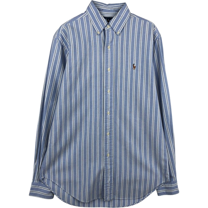 Ralph Lauren Classic Fit Multi-Stripe Long Sleeve Button-Down Striped Shirt, Men's Size Small cotton Blue type light blue Vintage Second Hand