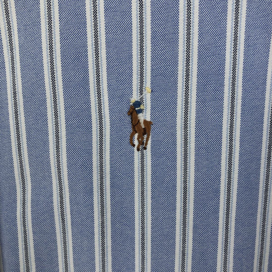 Ralph Lauren Classic Fit Multi-Stripe Long Sleeve Button-Down Striped Shirt, Men's Size Small cotton Blue type light blue Vintage Second Hand