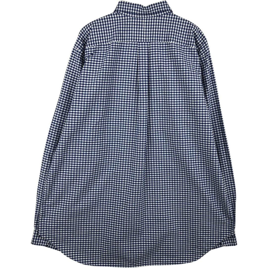 Ralph Lauren Classic Fit Gingham Check Long Sleeve Button-Down Check Shirt, Men's Size XL cotton blue type Vintage Second Hand