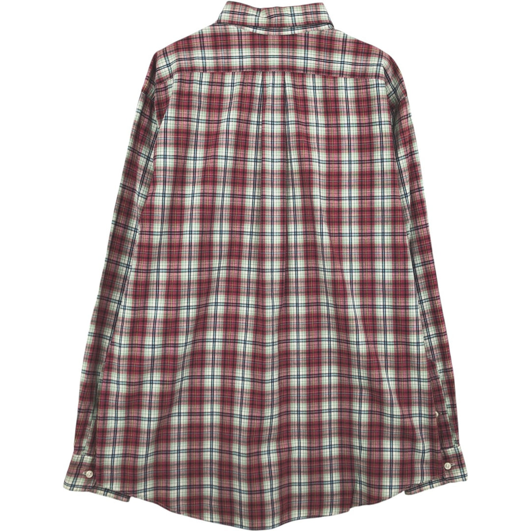 Ralph Lauren POLO by Ralph Lauren CUSTOM FIT long-sleeved button-down check shirt, men's size L cotton red type Vintage Second Hand