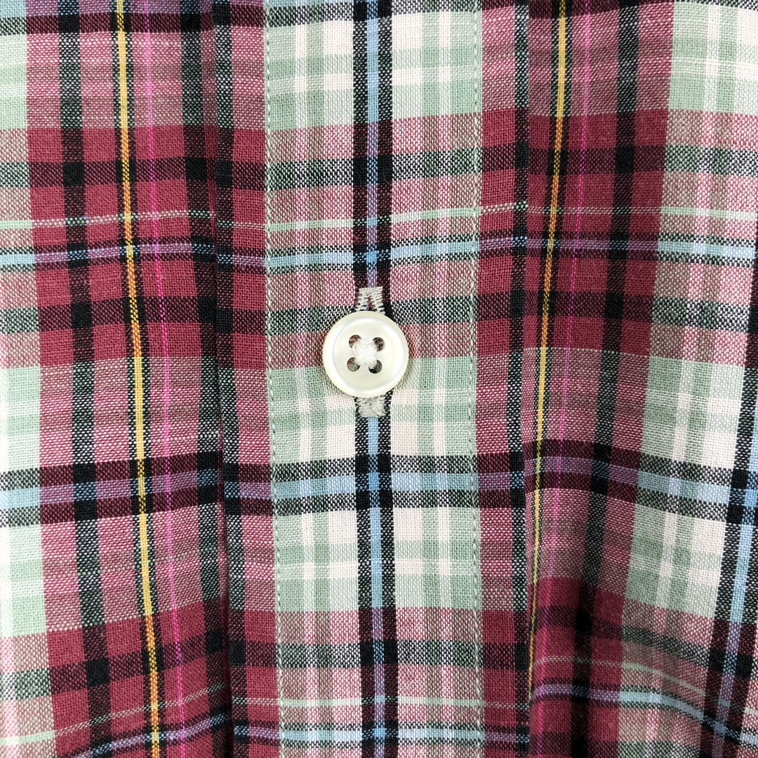 Ralph Lauren POLO by Ralph Lauren CUSTOM FIT long-sleeved button-down check shirt, men's size L cotton red type Vintage Second Hand
