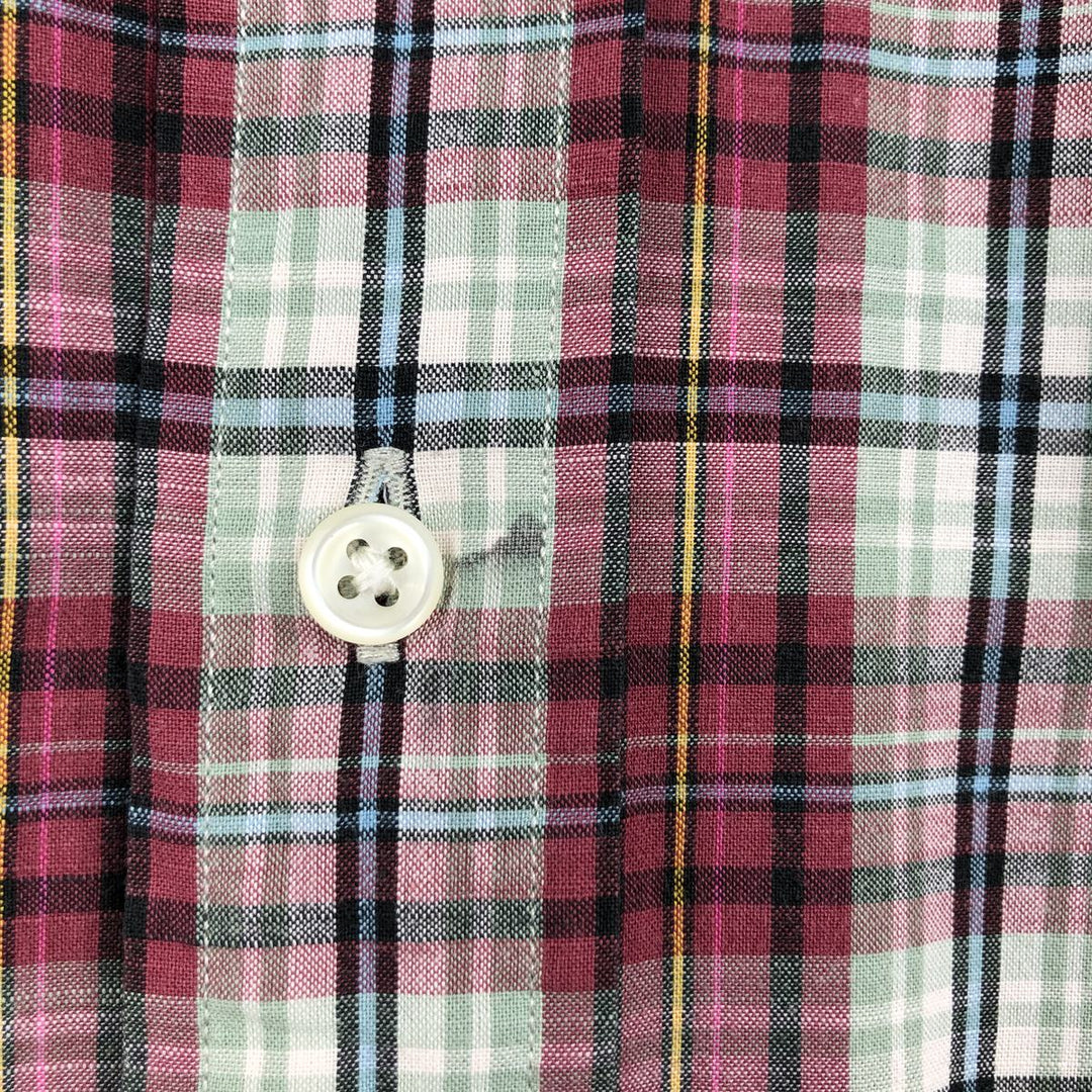 Ralph Lauren POLO by Ralph Lauren CUSTOM FIT long-sleeved button-down check shirt, men's size L cotton red type Vintage Second Hand