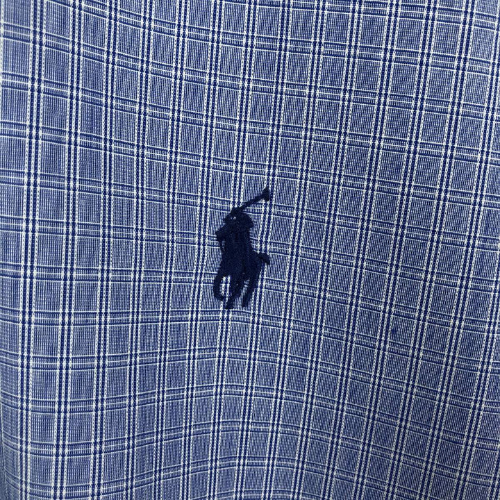 Ralph Lauren POLO by Ralph Lauren YARMOUTH Long Sleeve Button-Down Check Shirt Men's XL cotton blue type Vintage Second Hand