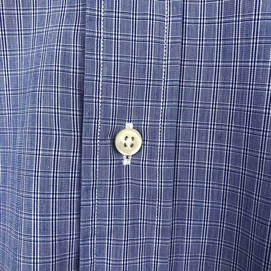 Ralph Lauren POLO by Ralph Lauren YARMOUTH Long Sleeve Button-Down Check Shirt Men's XL cotton blue type Vintage Second Hand