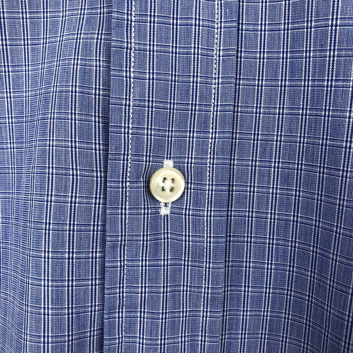 Ralph Lauren POLO by Ralph Lauren YARMOUTH Long Sleeve Button-Down Check Shirt Men's XL cotton blue type Vintage Second Hand