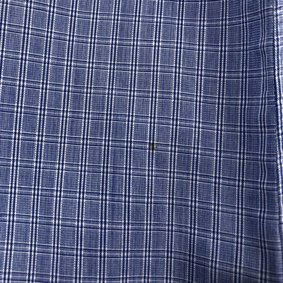 Ralph Lauren POLO by Ralph Lauren YARMOUTH Long Sleeve Button-Down Check Shirt Men's XL cotton blue type Vintage Second Hand