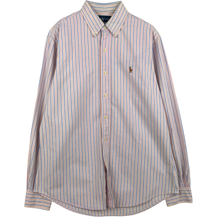 Ralph Lauren CUSTOM FIT long sleeve button down striped shirt men's size M cotton pink type Vintage Second Hand
