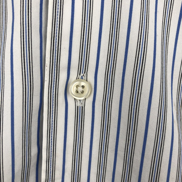 Ralph Lauren POLO by Ralph Lauren CUSTOM FIT Multi-stripe Long-Sleeve Cotton Stripe Shirt, Men's Size M (approx.) cotton blue type Vintage Second Hand