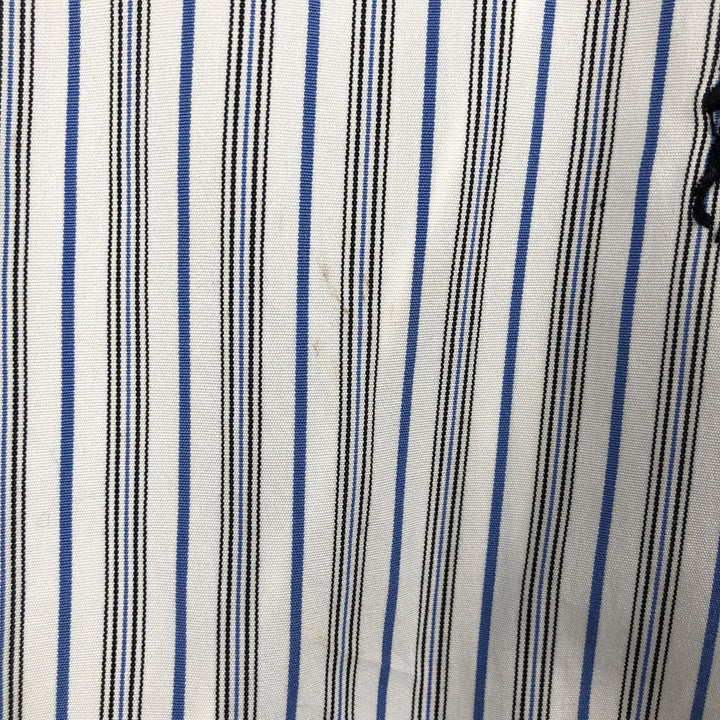 Ralph Lauren POLO by Ralph Lauren CUSTOM FIT Multi-stripe Long-Sleeve Cotton Stripe Shirt, Men's Size M (approx.) cotton blue type Vintage Second Hand