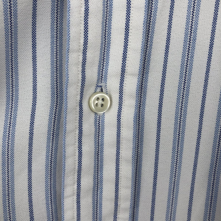 Ralph Lauren POLO by Ralph Lauren CUSTOM FIT Multi-stripe Long-Sleeve Button-Down Stripe Shirt, Men's Size L (approx.) cotton navy blue type Vintage Second Hand