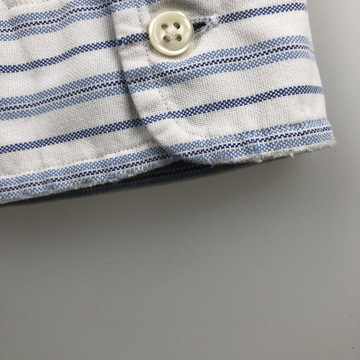 Ralph Lauren POLO by Ralph Lauren CUSTOM FIT Multi-stripe Long-Sleeve Button-Down Stripe Shirt, Men's Size L (approx.) cotton navy blue type Vintage Second Hand