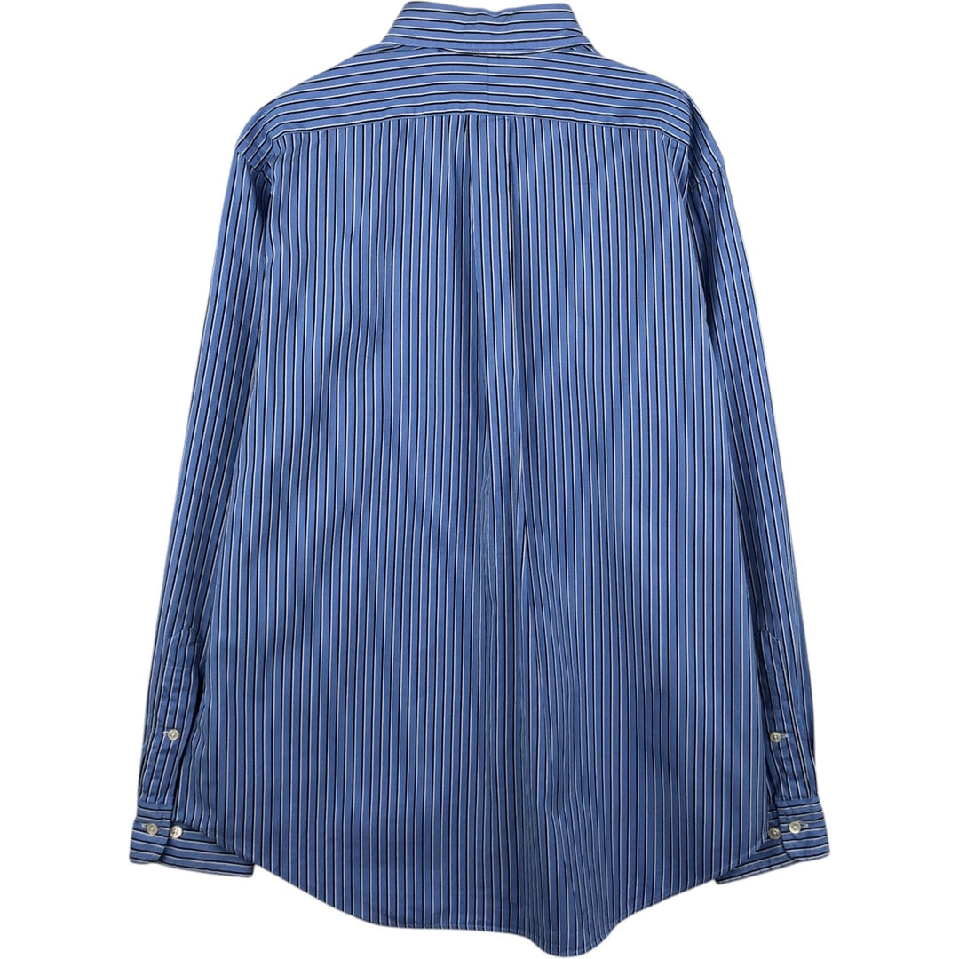 Ralph Lauren Classic Fit Long Sleeve Button Down Striped Shirt, Men's Size L cotton blue type Vintage Second Hand