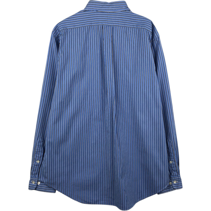 Ralph Lauren Classic Fit Long Sleeve Button Down Striped Shirt, Men's Size L cotton blue type Vintage Second Hand