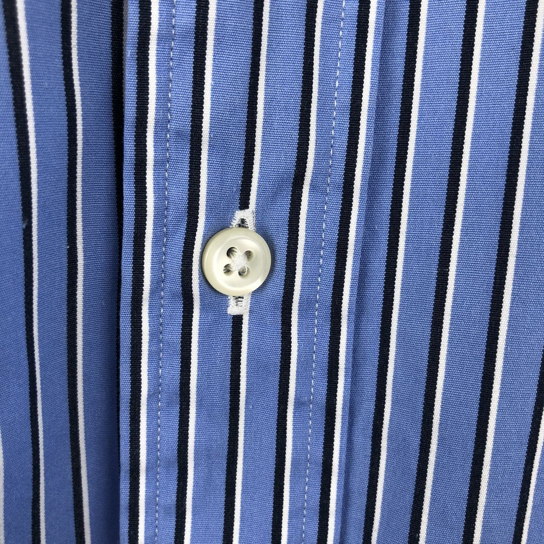 Ralph Lauren Classic Fit Long Sleeve Button Down Striped Shirt, Men's Size L cotton blue type Vintage Second Hand