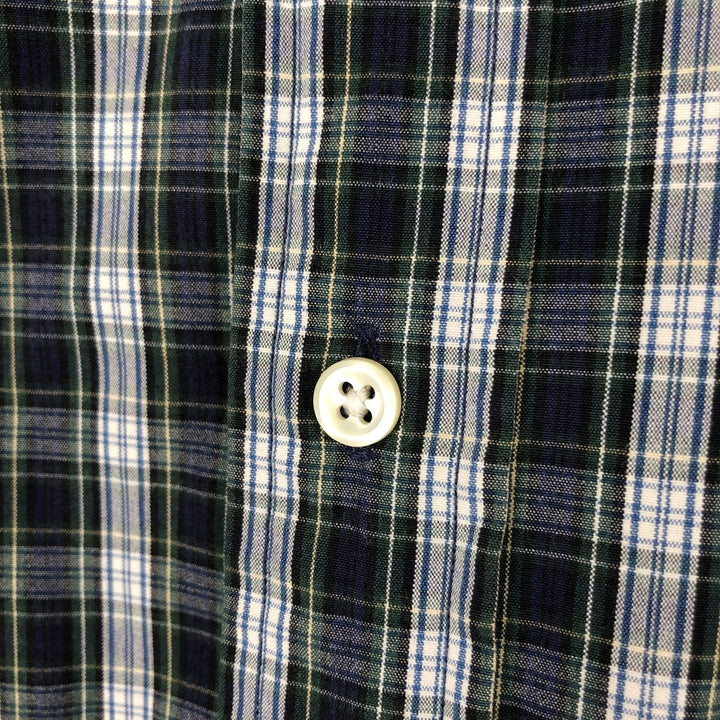 Ralph Lauren POLO by Ralph Lauren BLAKE long-sleeved button-down check shirt, men's size XL cotton navy blue type Vintage Second Hand