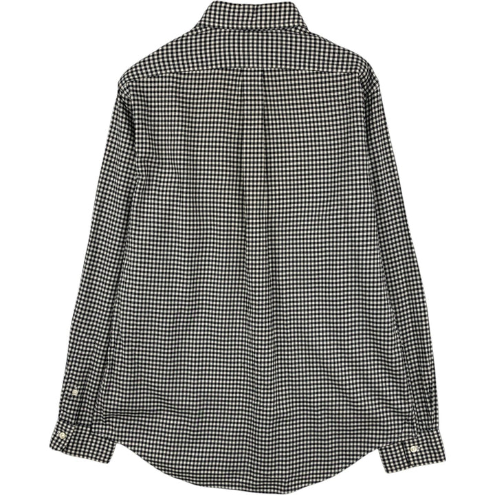 Ralph Lauren Classic Fit Gingham Check Long Sleeve Button Down Check Shirt Men's M unclear white type Vintage Second Hand