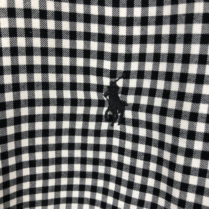 Ralph Lauren Classic Fit Gingham Check Long Sleeve Button Down Check Shirt Men's M unclear white type Vintage Second Hand