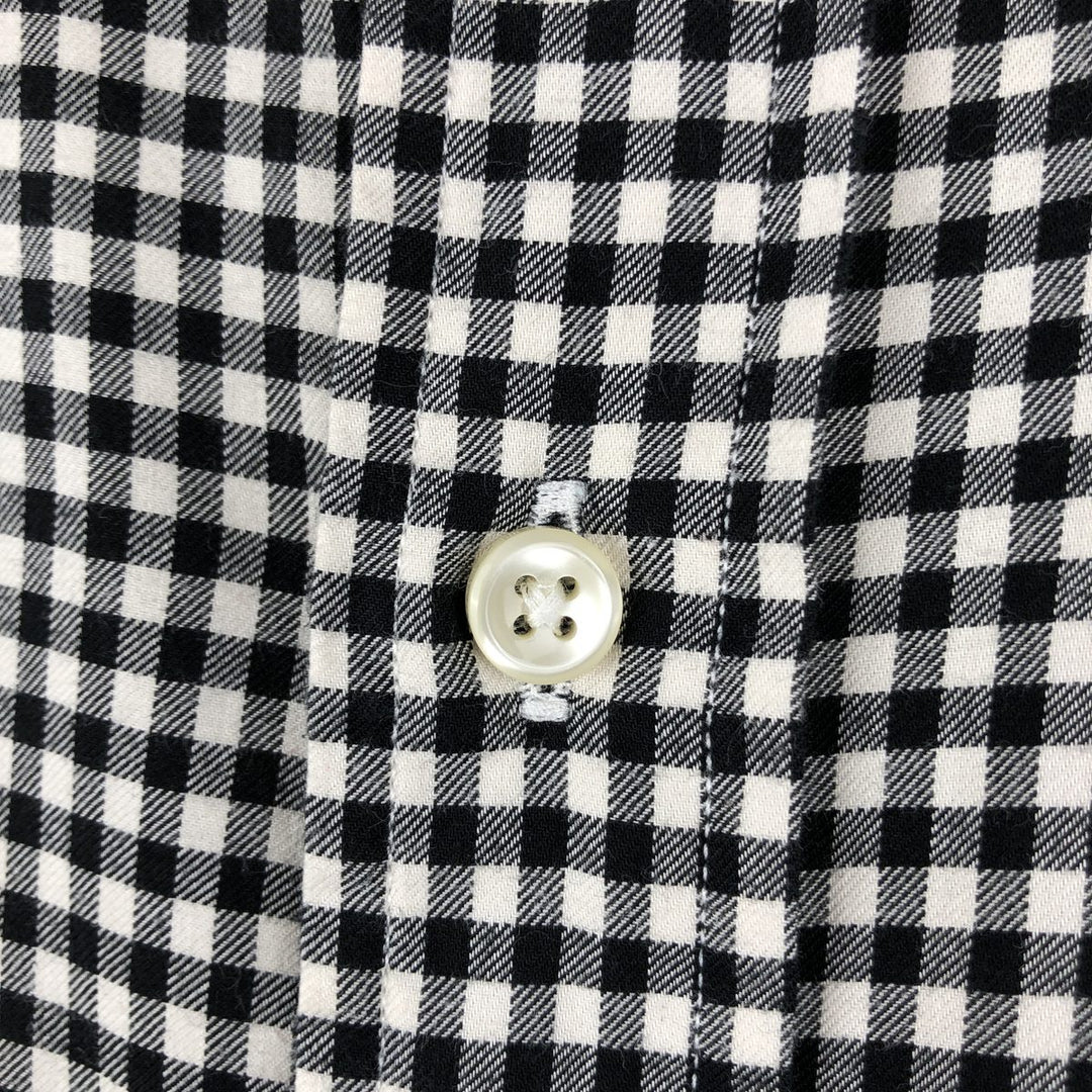 Ralph Lauren Classic Fit Gingham Check Long Sleeve Button Down Check Shirt Men's M unclear white type Vintage Second Hand
