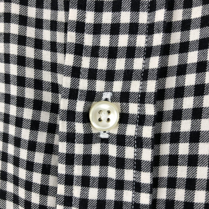 Ralph Lauren Classic Fit Gingham Check Long Sleeve Button Down Check Shirt Men's M unclear white type Vintage Second Hand
