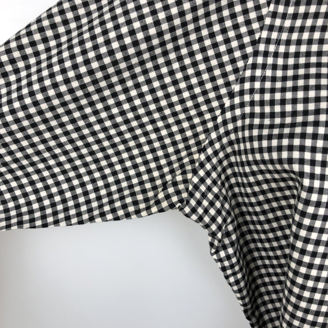 Ralph Lauren Classic Fit Gingham Check Long Sleeve Button Down Check Shirt Men's M unclear white type Vintage Second Hand